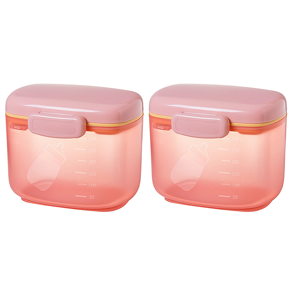 2Pcs Travel Baby Formula Box Silicone Milk Powder Food Dispenser Pink Solustre