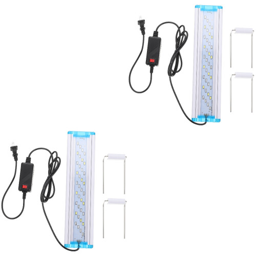 2Pcs Fish Tank Light Tricolor LED Aquarium Lamp Multi-Functional 2