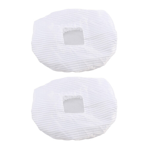 12Pcs Breathable Polyester Anti-Static Working Caps for Adults White