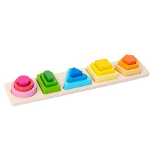5 Sets Wooden Sorting Stacking Toys Geometric Matching Tower Board
