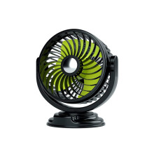 Car Cooling Fan, ABS Car Cooling Fan, Orange/Green Car Cooling Fan, Car Fan with 3 Blades, 360 Rotatable Universal Car Fan