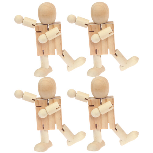 8 Pcs Unfinished Wooden Doll Figurines