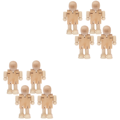 8 Pcs Unfinished Wooden Doll Figurines 2