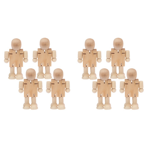 8 Pcs Unfinished Wooden Doll Figurines 1