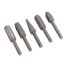 Stabmhle Bits, Stone Carving Set 5pcs Tungsten Steel Alloy 6mm Shaft Rasp Files Set Burr Set for Wood Rubber Deburring Shaping Grooving.