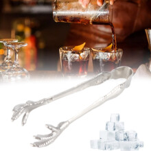 Food Grade Stainless Steel Ice Tongs Slip-Resistant for Ice & Sugar at Home Bar