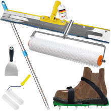 Floor Coating Vent Roller Set, Bleeding Roller 11 mm, Nail Shoes 30 mm, Stainless Steel Standing Squeegee and Telescopic Rod 162 cm