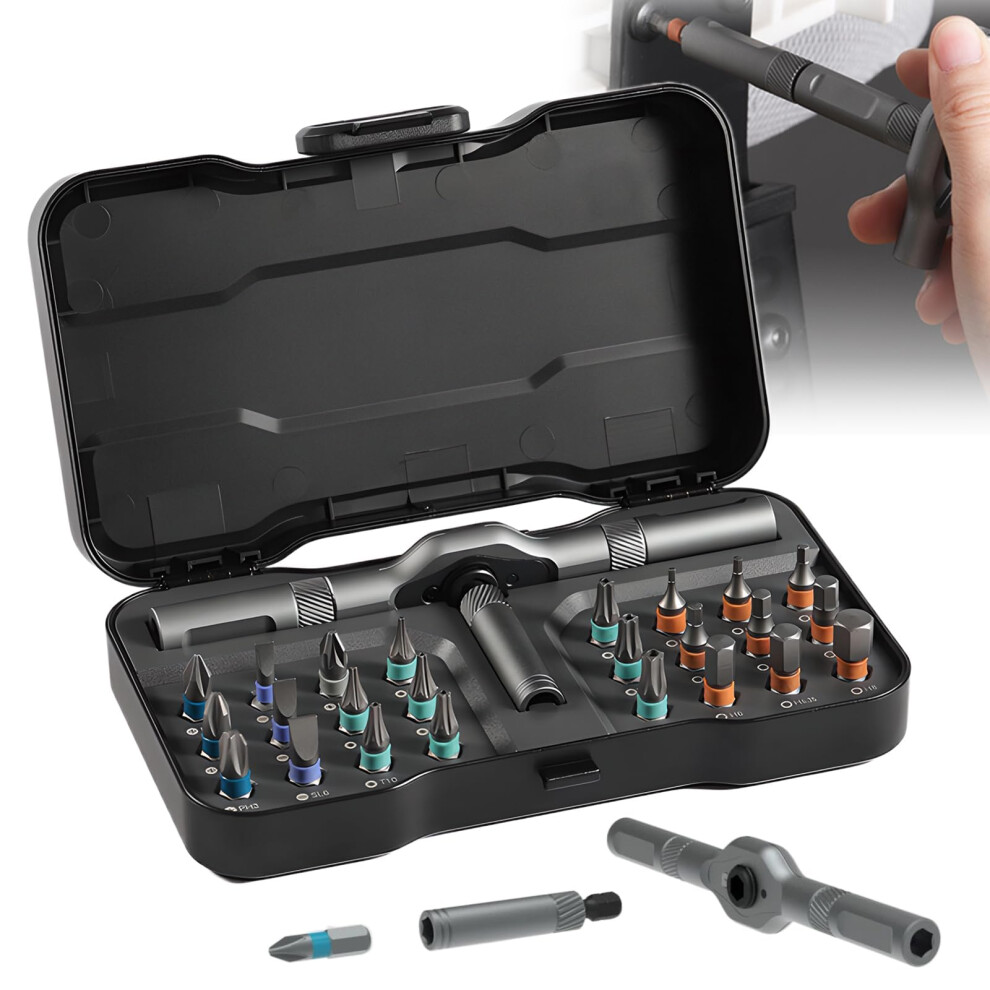 24In1 Ratchet Screwdriver Set Magnetic Bits Diy Detachable Handle Multibit Screwdriver For Furniture And Computer 9426802614794