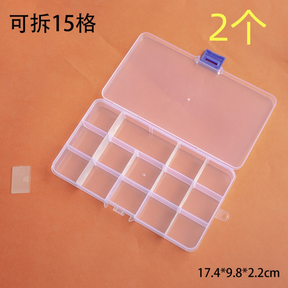 Component Storage Box With Adjustable Divider, Pp Electronic Organizer Box With Removable Grid Compartment, Transparent Component Storage Box With 15 9009791510454