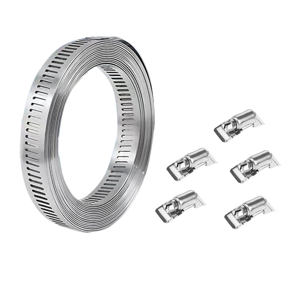 Adjustable Large Hose Clamps, Gear Stainless Steel Clamp With 5 Fastening Elements, Plumbing Clamp For Pipes. 9347817997231