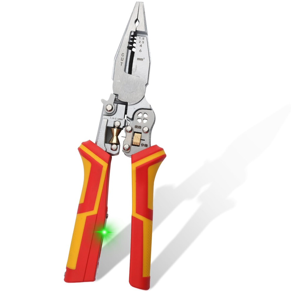 9In1 Wire Stripper With Current Measurement, Multifunctional Tpr Handle, Voltage Tester Pliers 9382693682338