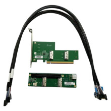 Tarjeta PCIe 5.0 X16 A MCIO Dividida con Placa Base MCIO Dual para Adaptador de Expansión de Conexión de Tarjeta Gráfica Discreta EGPU