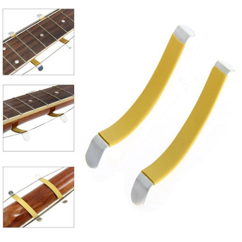 4Pcs Metal String Spreaders Guitar Luthier Tool for Cleaning Fretboard Yellow 2