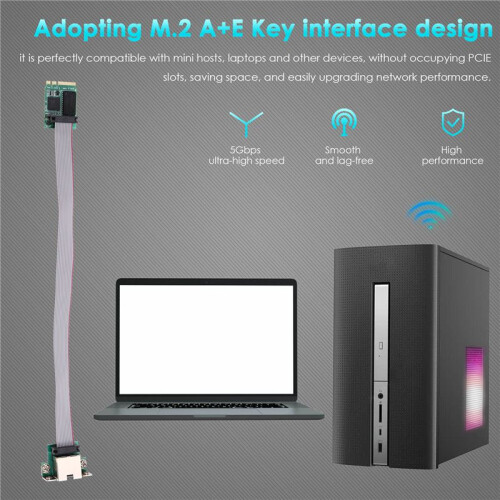 M.2 A+E KEY 5 Gbps Gigabit Ethernet-Nätverkskort RTL8126 Chip Stöder PXE Diskless Boot för Win10/8/7 2