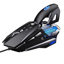 Mouse da Gioco G10 USB con Programmazione Macro, Luce Colorata Raffreddata Ad Acqua, 7200 DPI con Retroilluminazione A LED, 7 Pulsanti, Nero