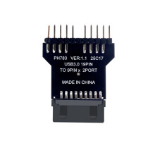 USB 2.0 9-Stifts Header Splitter Adapter 1 Till 2 Förlängning för Moderkort Dubbla USB Hub-Kontakter för RGB-Fläktar