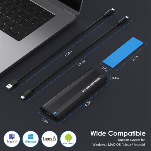 M2 SSD Case NVME  Dual Protocol M.2 Naar USB Type C 3.1 SSD Adapter voor NVME PCIE NGFF  SSD Disk Box M.2 SSD Case 2