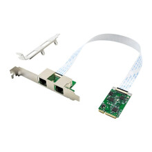 Tarjeta de Red MiniPCIE de Doble Puerto RJ45 2,5G Gigabit Ethernet Tarjeta de Red de Control Industrial RTL8125B 2,5G/1000/100/10Mbps