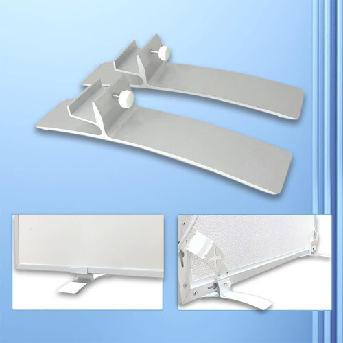 Infrared Heater Stand with Adjustable Feet, Stable Alloy Base, Secure Panel Holder, 1 Pair Silver 2