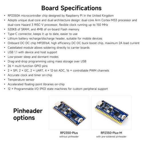For Raspberry Pi  2 RP2350  Development Board Dual-Core Processor Microcontroller Compatible with for RPI  B 2