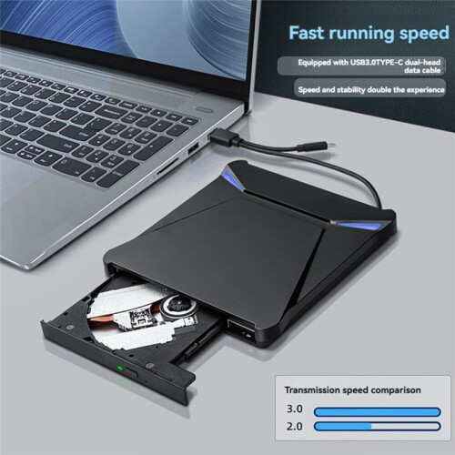 Unità DVD Esterna USB 3.0 Type-C, Masterizzatore CD/DVD Portatile per Laptop, Desktop, per , PC 2