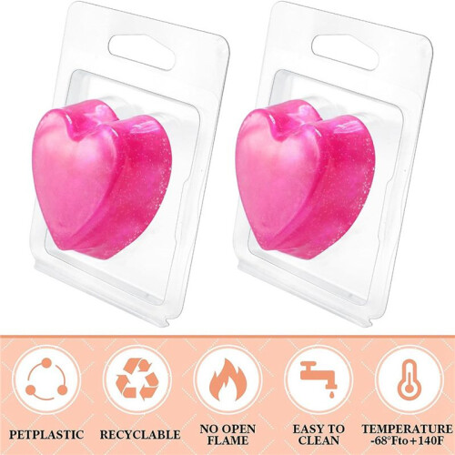 200Pack Wax Melt Container 1.3 Oz,Wax Melt Single Square Flip Top Clear Empty Plastic Square Tray A 2