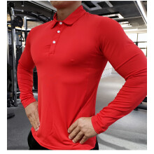(P35-4 red, XXL) Running Shirt Men Bodybuilding Sport T-shirt Long Sleeve Compression Top Gym Fitness Tight Compresson Polo Jetseys