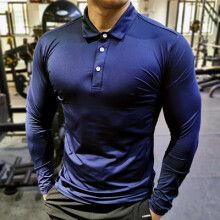 (P35-8 Sapphire, XXXL) Running Shirt Men Bodybuilding Sport T-shirt Long Sleeve Compression Top Gym Fitness Tight Compresson Polo Jetseys