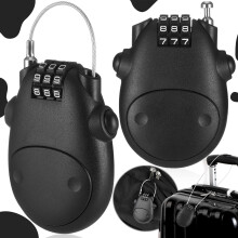 Portable Helmet Lock, Cable Lock with 3 Number Discs, 50 x 70 mm