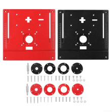 Aluminum Router Table Insert Plate For Woodworking Benches With Central Hole For Router Alignment And Screw Fixing Red