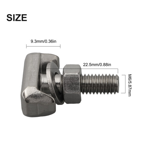 1 τμχ T-Bolts Ανοξείδωτο ατσάλι M6 Υποδοχές ακροδεκτών μπαταρίας Βιδωτό καλ