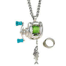 Moulinet de pêche interactif, bijoux, collier à-Ensemble 1