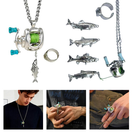 Moulinet de pêche interactif, bijoux, collier à-Ensemble 1 2