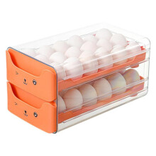 Egg Box Refrigerator Egg Storage Drawer Layer Tray For Chicken And Duck Eggs Kitchen Organizer Stackable Orange