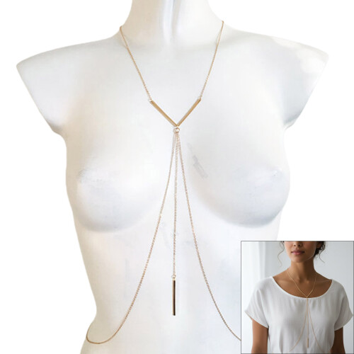 Chaînes de corps élégantes pour femmes, accessoire de mode,-or 1