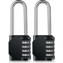 Digit Resettable Combination Lock, Weatherproof Combination Lock for Outdoor and Indoor Use, Heavy Duty Zinc Alloy Body with Hardened Steel
