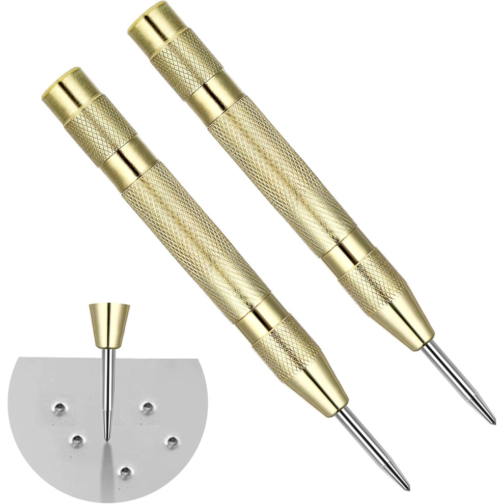 Spring Loaded Center Punch Tool, Automatic Center Punch With Adjustable Impact Strength For Precise Marking, Emergency Escape Tool, Ergonomically 9358999675176
