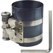 Ratchet Style Ring Compressor for Engine Assembly, Piston Ring Compressor with Thumb Release and Adjustable Frictions Brake, Forged Manganese Steel