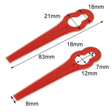 10x Ersatzklingen (rot) für Einhell Akku-Rasentrimmer GE-CT 18 Outdoor-Stromgeräte Stringtrimmer-Teile