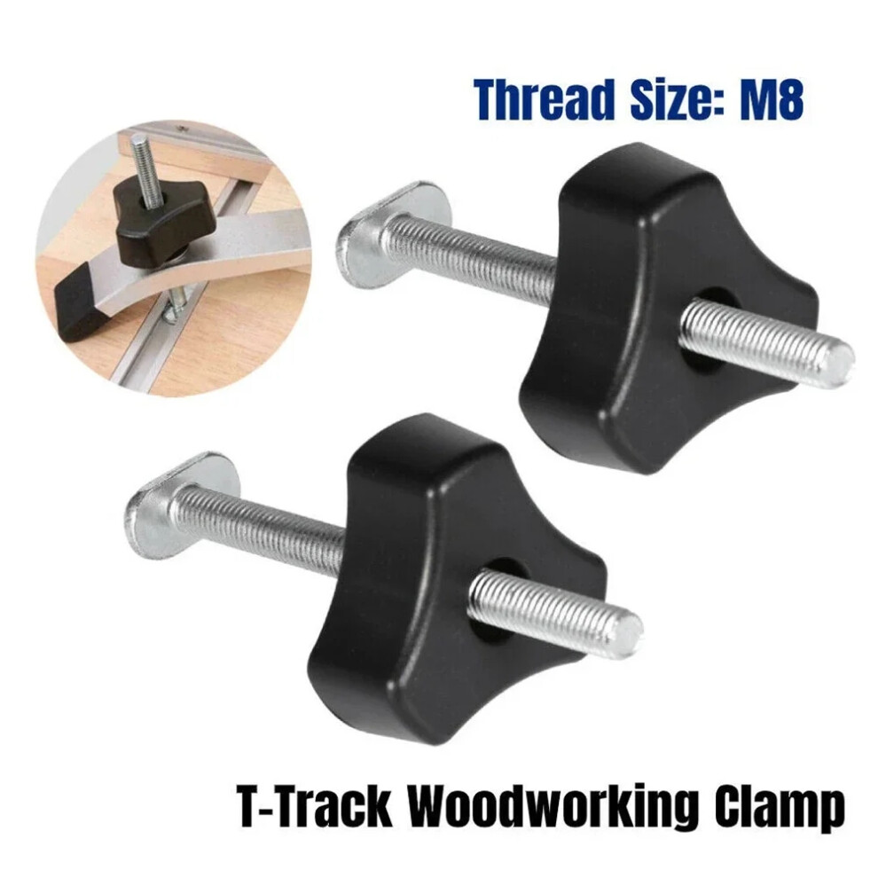 2 Set Knob Nut T Screw M8 T Track Clamp Accessories Bolts Knobs T Slot Bolts And Knobs Clamps For Woodworking Jigs Hand Tools 6935161418880