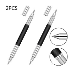 Doppelende Stahlspitze Schreiber-Clip-Stift Keramik Glasschale Metall-Markierungswerkzeuge 137mm Dropshipping