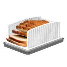 Bread Manual Slicer Adjustable Width, Crumb Tray, Compact Cutting Guide, Bread Slicer Machine For Home Use
