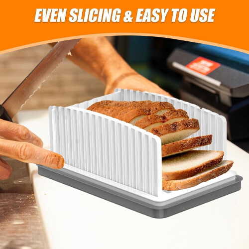 Bread Manual Slicer Adjustable Width, Crumb Tray, Compact Cutting Guide, Bread Slicer Machine For Home Use 1