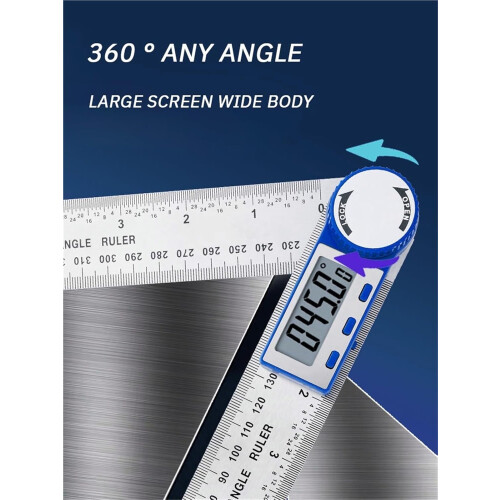 Twoinone digital display, angle ruler, multifunction large display, plastic protractor, caliper, caliper, 1 piece (Black) 1 UK Black 2