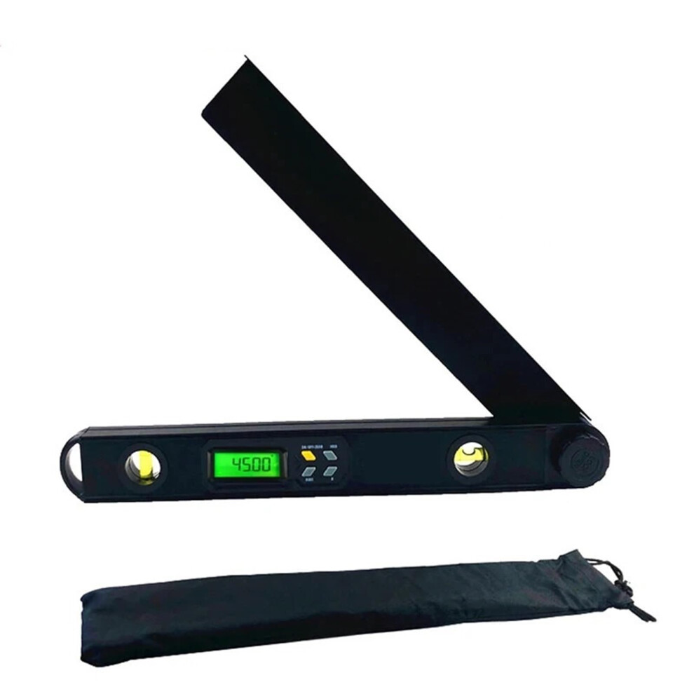 0225 400Mm Digital Protractor Spirit Level Protractor Gauge Digital Protractor Electronic Protractor 400Mm (Black) 9382693684745