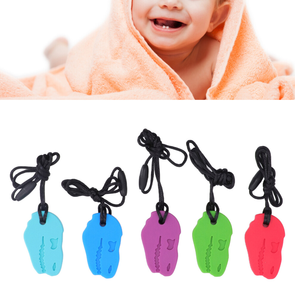 5pcs Silicone Teething Necklaces - Soothing Gum Relief for Infants