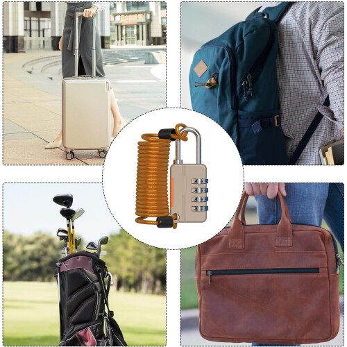 Wire Lock Cable, Small Cable Lock  Waterproof Suitcase Lock, Bicycle Lock, 4Digit AntiTheft Combination Code 2