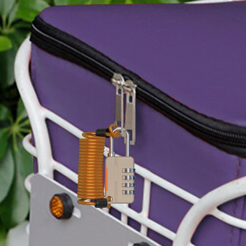 Wire Lock Cable, Small Cable Lock  Waterproof Suitcase Lock, Bicycle Lock, 4Digit AntiTheft Combination Code 1