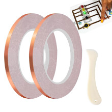 Copper Foil Tape for Stained Glass Crafts 5mm, Extra Long Roll with Strong Adhesion for Glass Art