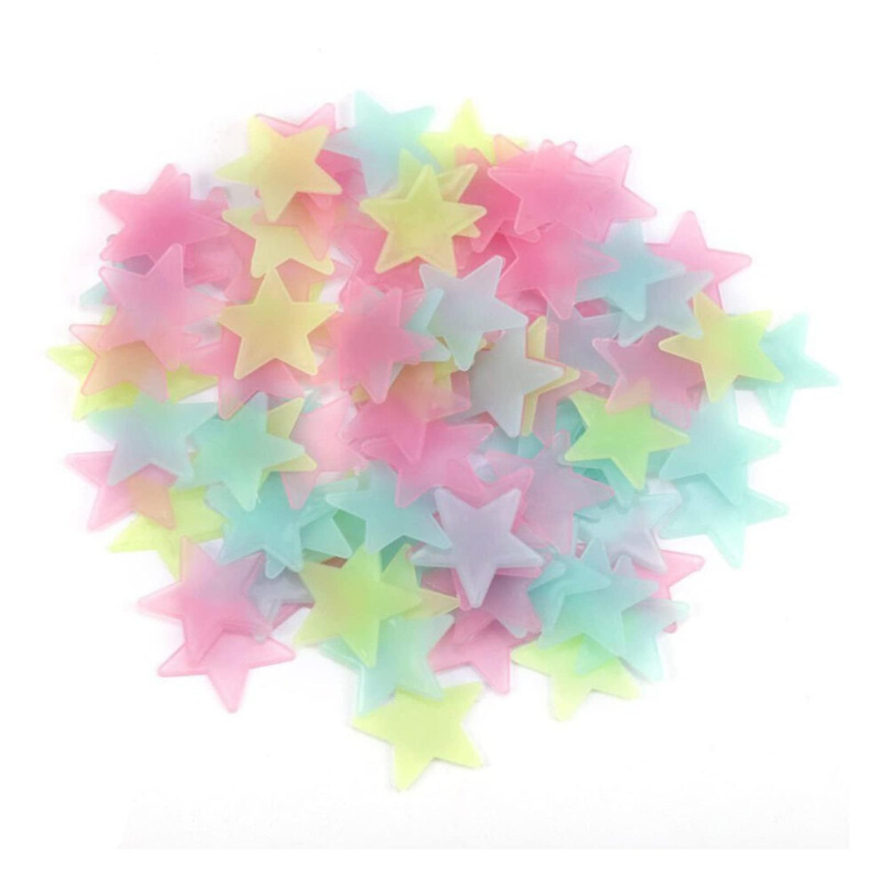 100Pcs Glow In The Star Stickers 3D Luminous Dark Lomylm